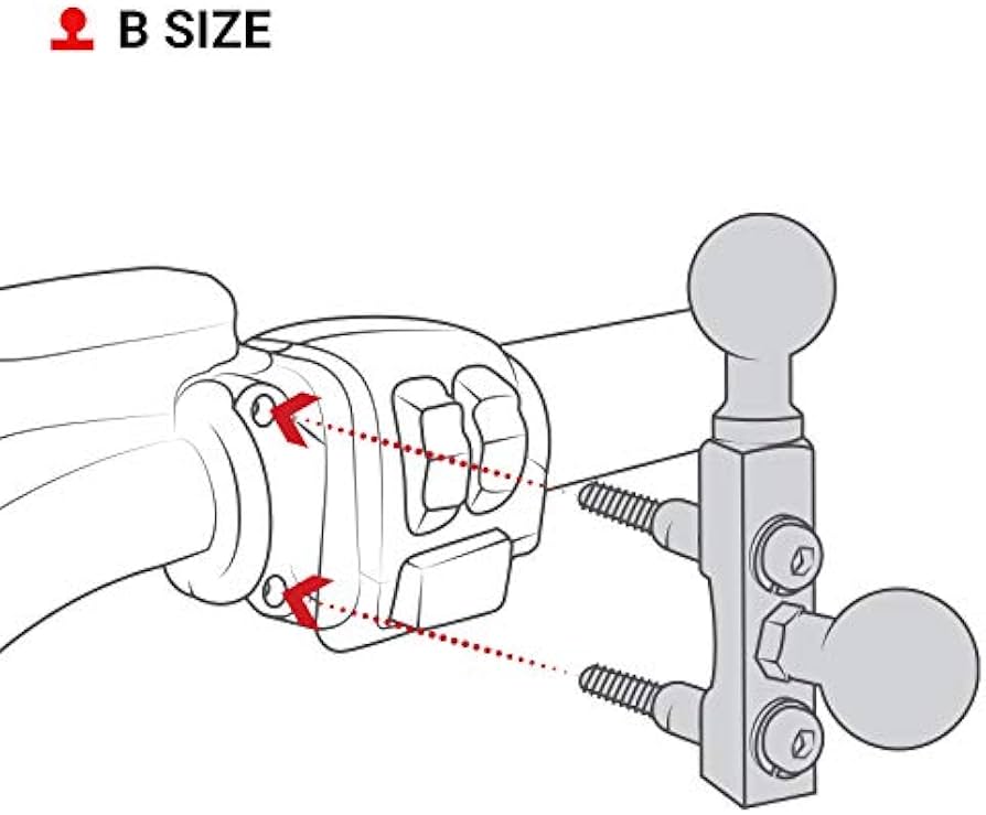 RAM Mount dubbele koppelings-/remreservoir basis met 2x 1 inch kogel - RAM-B-309-6U