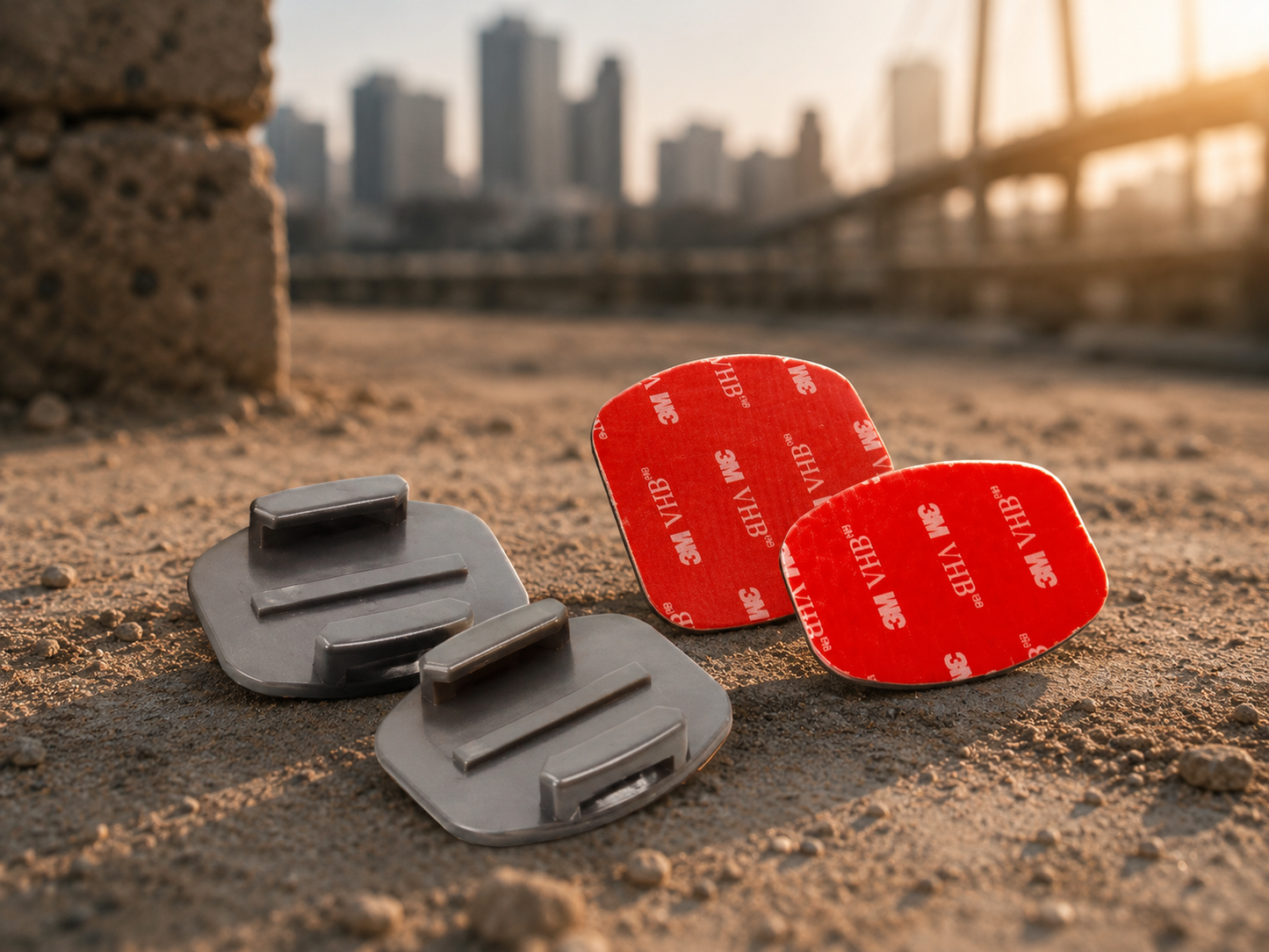 2x Fixation de base pour GoPro avec autocollant 3M
