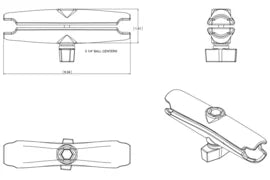 Support RAM Mount bras long 15,25 cm - RAM-B-201U-C