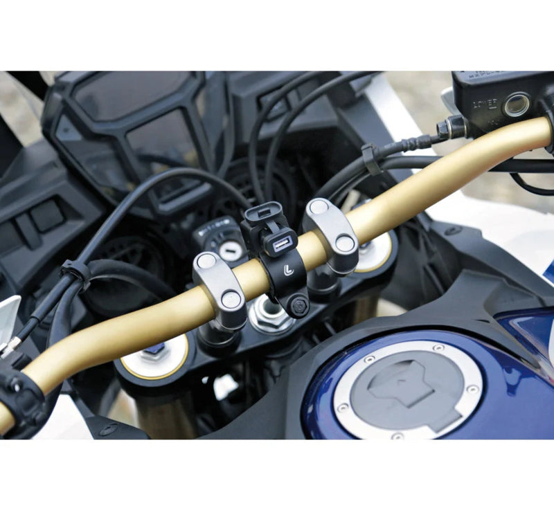 Chargeur de smartphone USB Fix Tube pour moto avec support sur guidon
