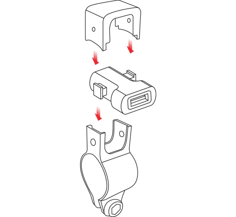 Chargeur de smartphone USB Fix Tube pour moto avec support sur guidon