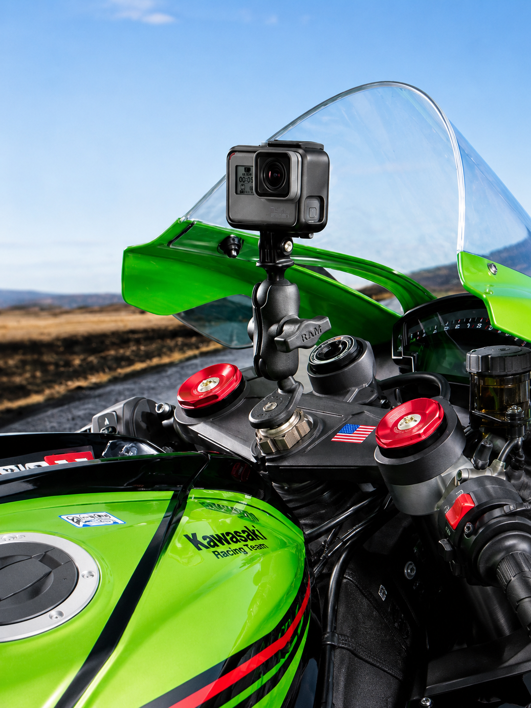 RAM Mount GoPro motorhouder met balhoofdbevestiging - trillingsbestendige actioncam mount (RAM-B-176-GOP1U)