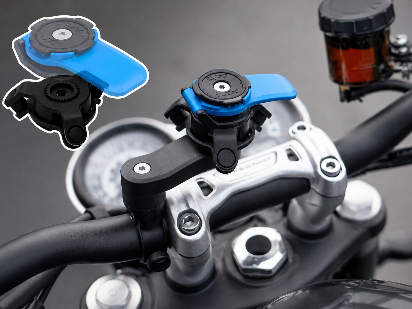 Support moto Quad Lock pour adaptateur à boule de 1" RAM