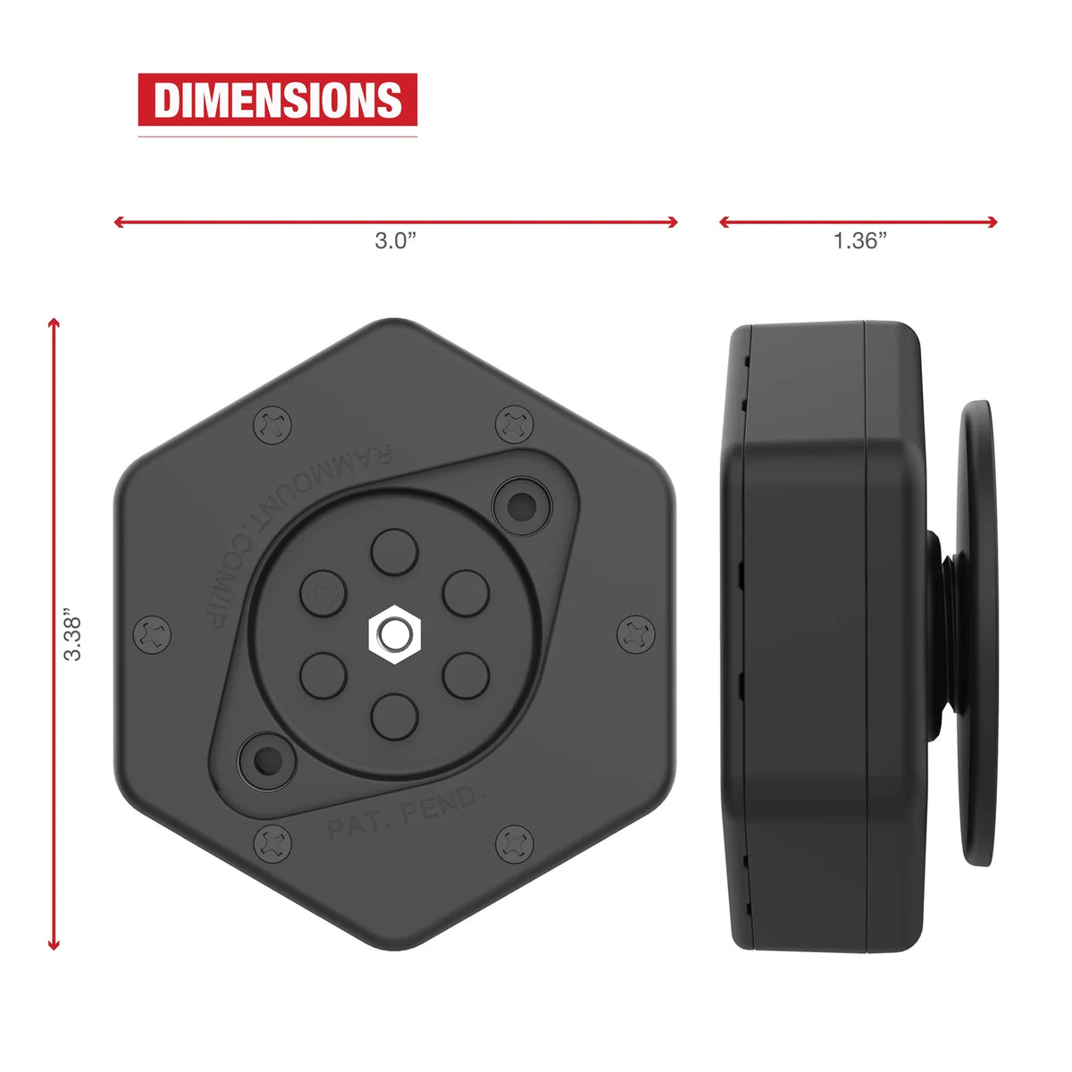 RAM Mount Vibe-Safe NPT-adapter voor 2-gatshouders