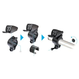 Combinatie: RAM Quick Grip draadloze oplader + Lampa USB Fix Trek