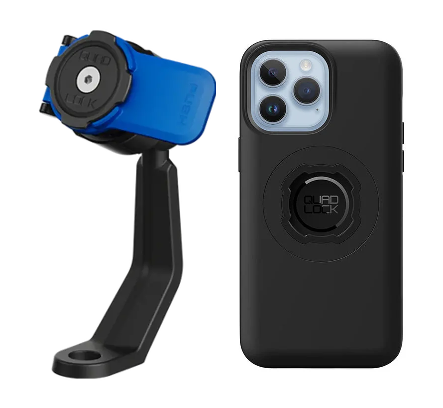 Quad Lock Mirror Stem Mount Bundle with iPhone Case
